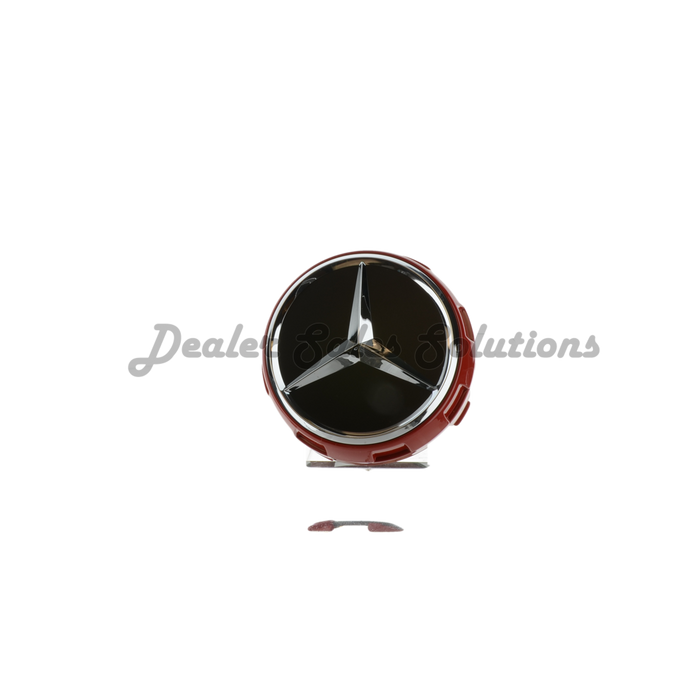 New Genuine Mercedes-Benz Center Cap Wheel Hub Cover Red Black Set (x2) OE