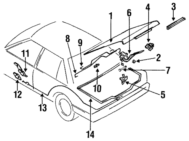 New Genuine Nissan Bumper Trunk Lid 0165801351 / 01658-01351 OEM