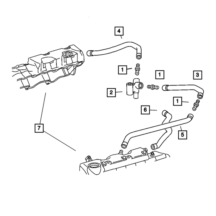 Genuine Chrysler Crossfire Crankcase Vent Hose Left (2004-2008) OE 05097790AA