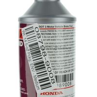 New Genuine Honda Brake Fluid Dot 3 OE 12 oz. Bottle 087989008