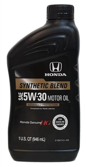 Genuine Honda OE Synthetic Blend SAE 5W-30 Motor Oil 08798-9134