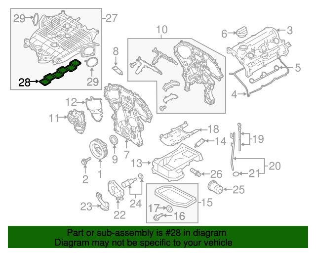 New Genuine Nissan / Infiniti Gasket-Adapter 14032JK21A OEM
