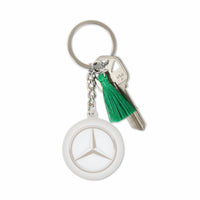 New Genuine Mercedes-Benz Key Chain Ring Tassel Silver OE 146061500