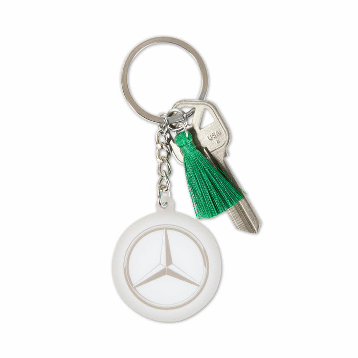 New Genuine Mercedes-Benz Key Chain Ring Tassel Silver OE 146061500