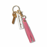 New Genuine Mercedes-Benz Key Chain Leather Tassel Pink OE 1538398