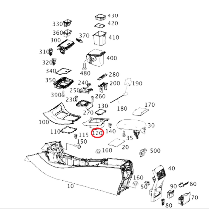 New Genuine Mercedes-Benz Center Console Cup Holder Black OE 17668002109H68