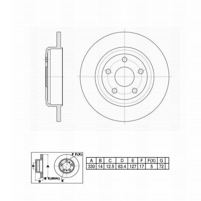New Mopar Rear Brake Disc Rotor bproauto (2011-2020) 1BP00016AA