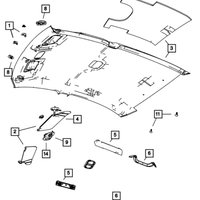 New Genuine Mopar Support Visor OE 1GW25DW1AA