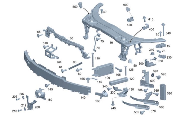 New Genuine Mercedes-Benz Front Bumper Filler Panel (2015-2023) OE 2056204101