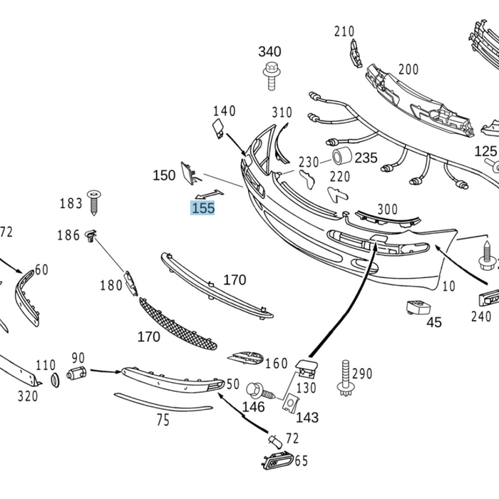 New Genuine Mercedes-Benz Tow Eye Hook Cap Strap 2208850059 OEM