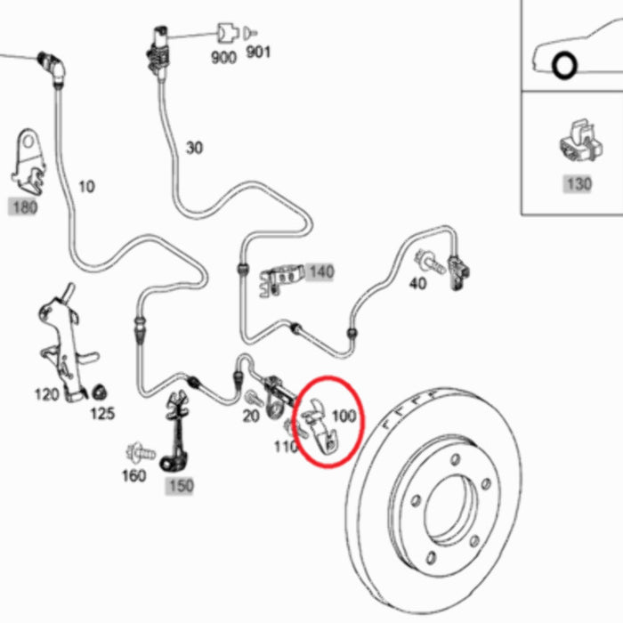 Genuine Mercedes S-Class Rear Anti-Lock Brakes Bracket ABS Left OE 2215462343