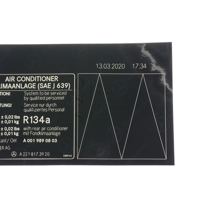 New Genuine Mercedes-Benz Label 2218173920 OEM