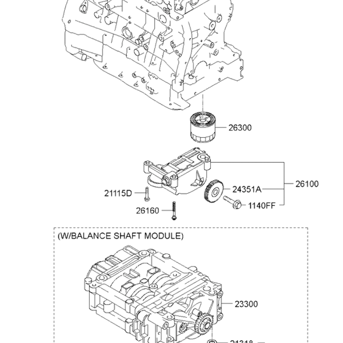 New Genuine Kia Engine Balance Shaft Assembly (2009-2013) OE 2330025924