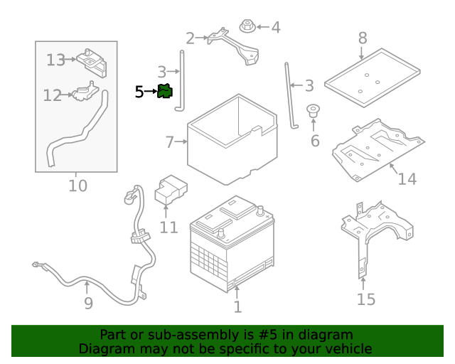 New Genuine Nissan / Infiniti Rod Battery Fix 244254P10A / 24425-4P10A OEM