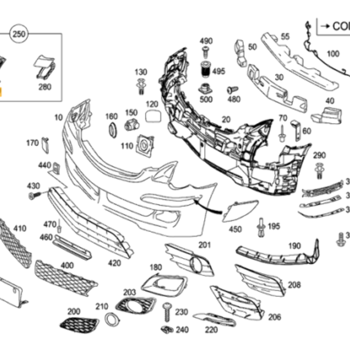 Genuine Mercedes-Benz Headlight Washer Bracket Holder Left OE 2518690314