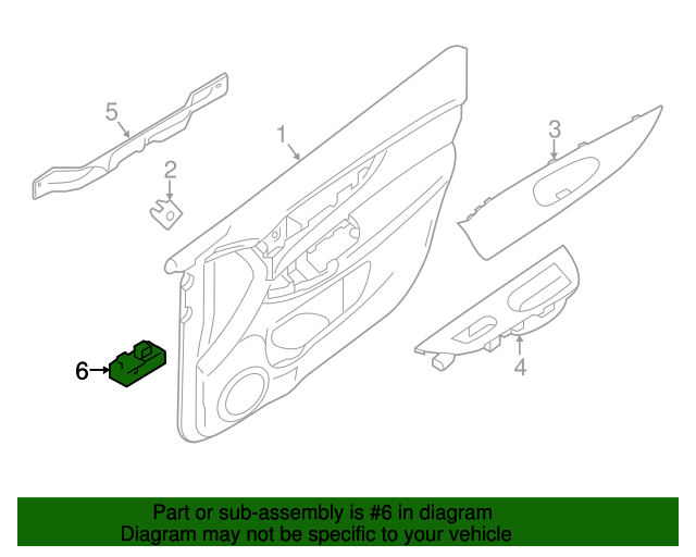 New Genuine Nissan Switch Assy Power Window,Assist 254114CE0A / 25411-4CE0A OEM