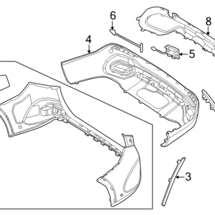 Genuine Mercedes-Benz Rear Bumper Tow Hook Cover Eye (2016-2026) OE 2548858502