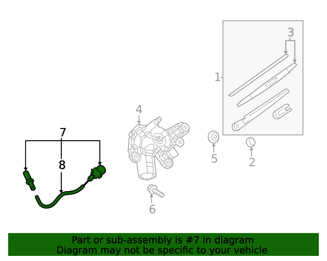 Genuine Nissan OE Nozzle Assy - Back Window Washer 28972-6RR0A