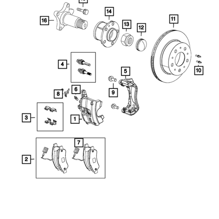 New Genuine Mopar Pad Kit Rear Disc Brake 2014-2018 OE 2AMV2919AB