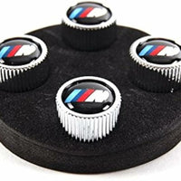 New Genuine BMW M Valve Stem Caps Set Silver (2006-2020) OE 36110421543