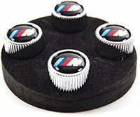 New Genuine BMW M Valve Stem Caps Set Silver (2006-2020) OE 36110421543