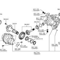 New Genuine Nissan Bearing Spacer, Drive Pinion OE 38166CA010