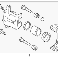 New Genuine Nissan-WD Caliper Assy-Front Lh, W/O Pads Or Shims 410116LE1A OE