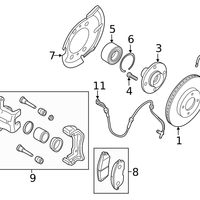 New Genuine Nissan-WD Caliper Assy-Front Lh, W/O Pads Or Shims 410116LE1A OE