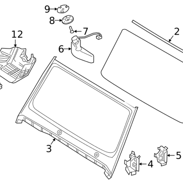 Genuine Mercedes-Benz Windshield Seal Rubber Sealing Frame (19-21) OE 4636713300