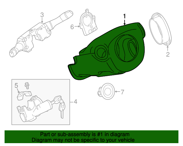 New Genuine Nissan Cvr Steer Colum 484704BA0A / 48470-4BA0A OEM