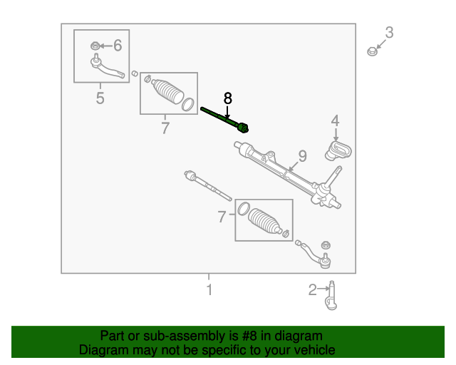 New Genuine Nissan Socket Kit-Tie Rod,Inner 48521ET00A / 48521-ET00A OEM