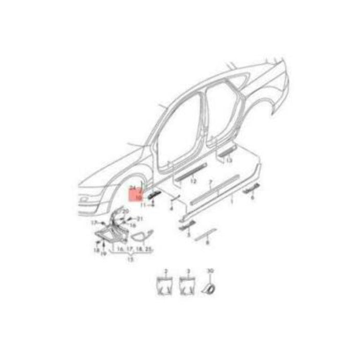 New Genuine Audi A6 Front Molding Side Skirt Holder Left OE 4G0853921B