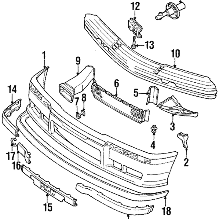 New Genuine BMW Rubber Strip Left (1995-1999) OE 51112265637