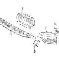 New Genuine BMW Grille Air Intake Center (2018-2021) OE 51118064599