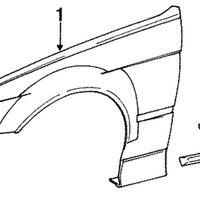 New Genuine BMW Molding Fender Front Left (1992-1998) OE 51131960729