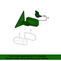 New Genuine BMW Outside Mirror Heated With M (2000-2003) OE 51167003426