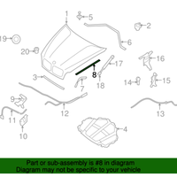 New Genuine BMW Seal Hood Side (2007-2014) OE 51237148341