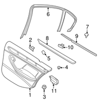 New Genuine BMW Decorative Strip Door Rear (1999-2005) OE 51428213996
