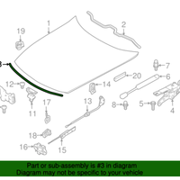 New Genuine BMW Front Engine Hood Sealing (2003-2008) OE 51717053532