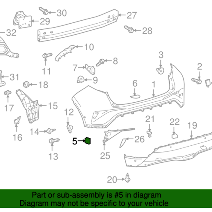 Genuine Toyota OE Pad, Rr Bumper, Rh 52462-10020