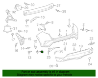 Genuine Toyota OE Pad, Rr Bumper, Rh 52462-10020