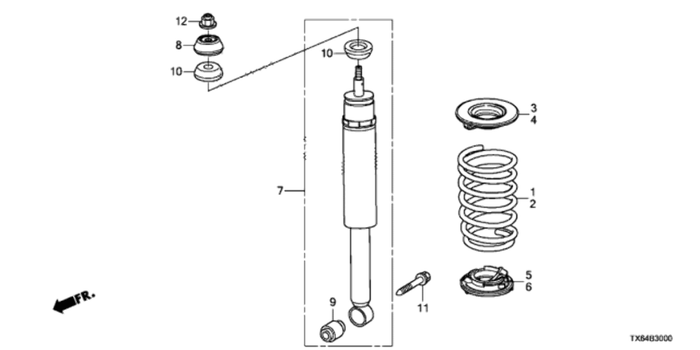 New Genuine Acura ILX Rear Shock Absorber (2013-2015) OE 52610TX6A06