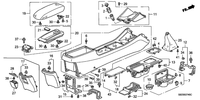 Genuine Honda Accord Shifter Cover Upper Trim Bezel (2001-2002) OE 54716S82L81ZA