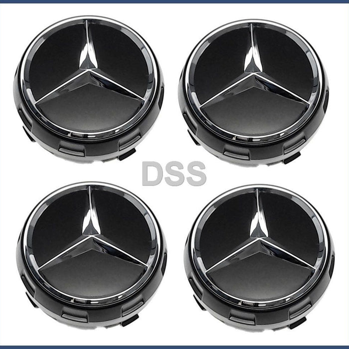 Genuine Mercedes-Benz Wheel Center Cap Matte Chrome 75mm Set (x4) (2017-2019) OE