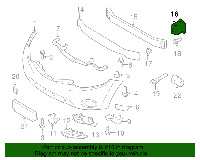 New Genuine Nissan Stay Front Bumper,Rh 622101AA0B / 62210-1AA0B OEM