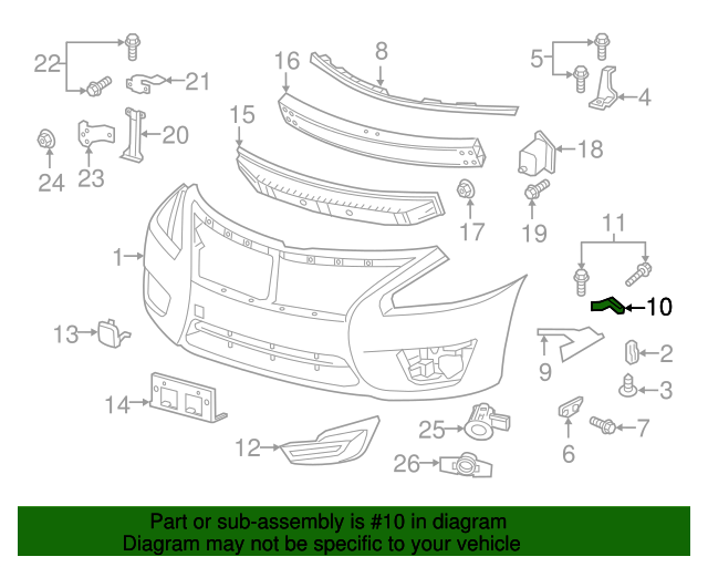 New Genuine Nissan Bracket - Front Bumper Side, Rh 622263TA0A / 62226-3TA0A OEM