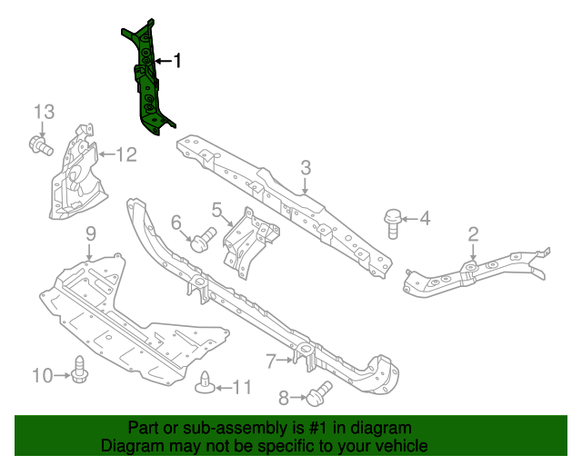 New Genuine Nissan Support-Radiator Core Upper,Rh OE 625124CB0B