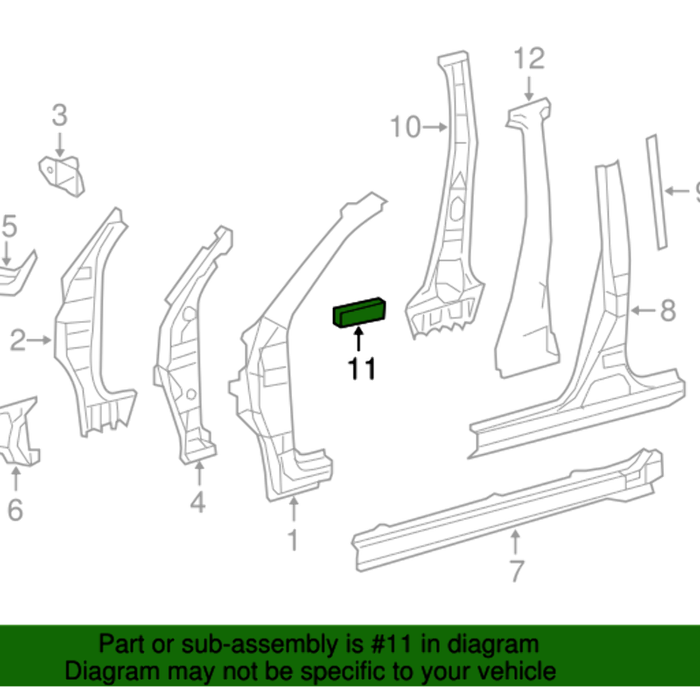 Genuine Toyota OE Pad, Pillar, No.4 62554-0R100
