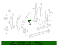 Genuine Toyota OE Pad, Pillar, No.4 62554-0R100
