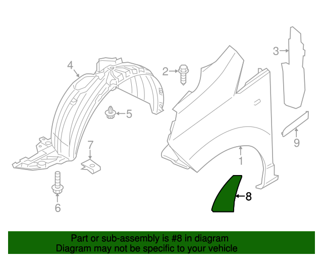 New Genuine Nissan NV200 Front Fender Stiffener Left OE 631233LM1C